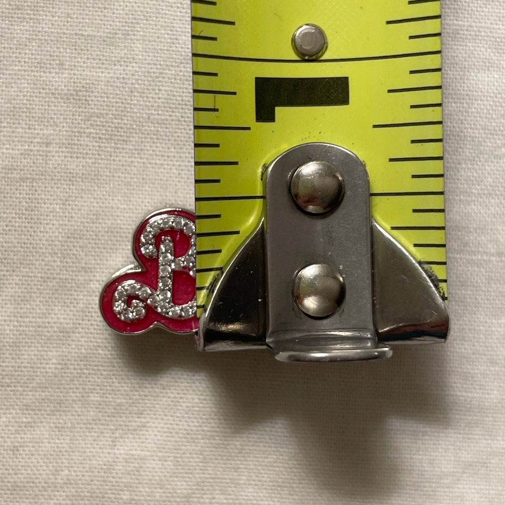 Bracelet Charm for Pandora Pink Barbie B with Rhinestones Sterling Silver - Picture 8 of 8